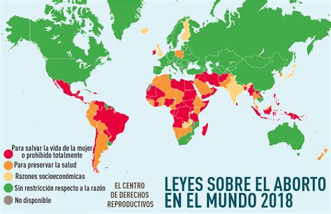 Mapa mundial destacando las regiones con mayor incidencia de abortos en condiciones de riesgo.