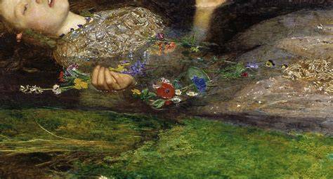 Pintura victoriana de hadas, con estilo romántico o prerrafaelita