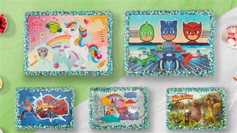 Collage de tartas infantiles con personajes populares de animación y videojuegos