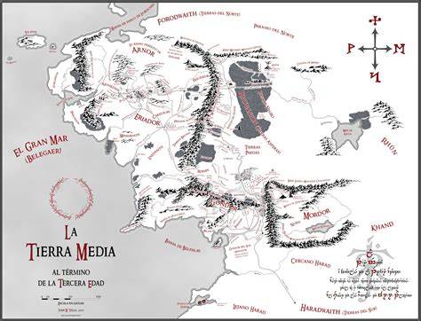 mapa de la tierra media con ubicaciones clave de los uruk-hai