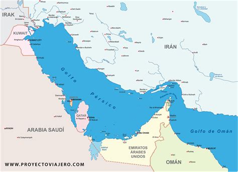 Mapa del Golfo Pérsico destacando la ubicación estratégica de Dubái como puente entre Oriente y Occidente.