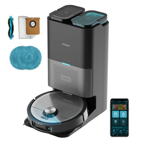 Imagen de los productos insignia de la marca, incluyendo el robot aspirador Conga y el robot de cocina Mambo.