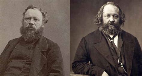 Retratos de Pierre-Joseph Proudhon y Mijaíl Bakunin, pensadores clave del anarquismo