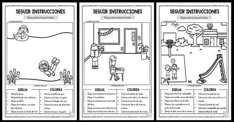 Esquema educativo que muestra el ciclo: Lectura de instrucciones -> Procesamiento cognitivo -> Acción creativa (colorear)