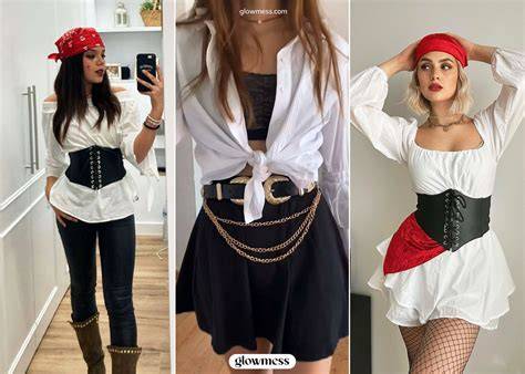 Infografía paso a paso para crear un disfraz de pirata casero con elementos básicos de ropa y accesorios.
