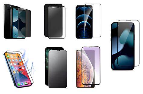 Ilustración de diferentes tipos de protectores de pantalla para Xiaomi (básico, con marco, full glue)