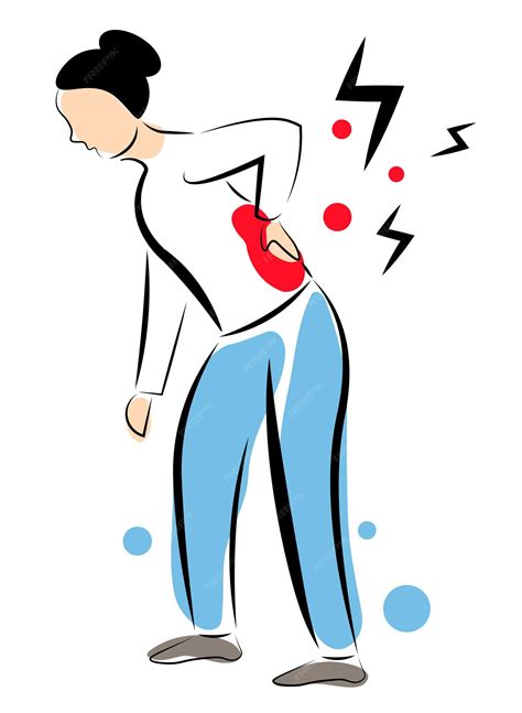 Representación de una mujer con fatiga y dolor de espalda