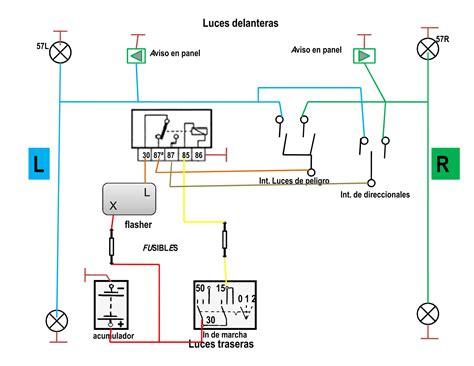 Diagrama de cableado de sistema de luces de coche