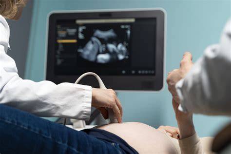 Consulta médica con especialista en fertilidad, ecografía y análisis de sangre