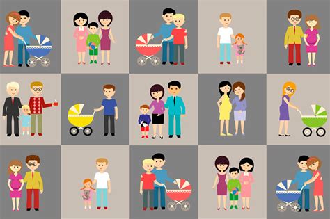 Ilustración que representa la diversidad de familias y modelos de maternidad.