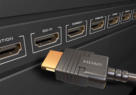 Conectores HDMI en cámara y TV