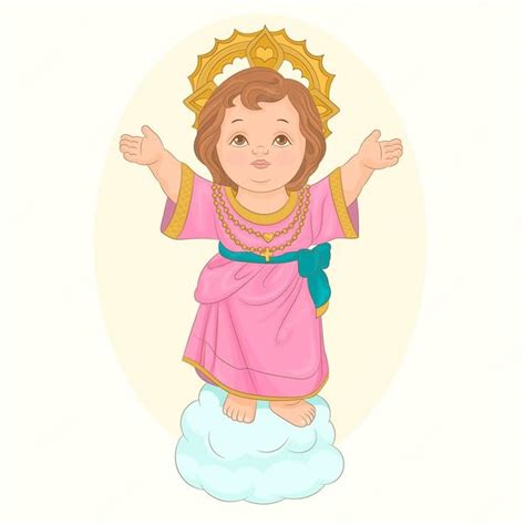 Dibujo o ilustración del niño Jesús sosteniendo un chupete en 