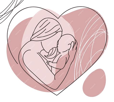 Ilustración de un recién nacido en brazos de su madre