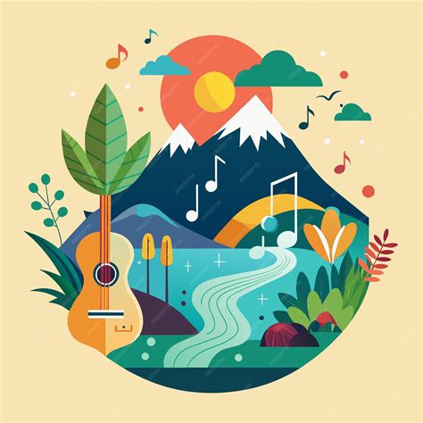 Ilustración que muestra la conexión entre notas musicales y colores vibrantes.