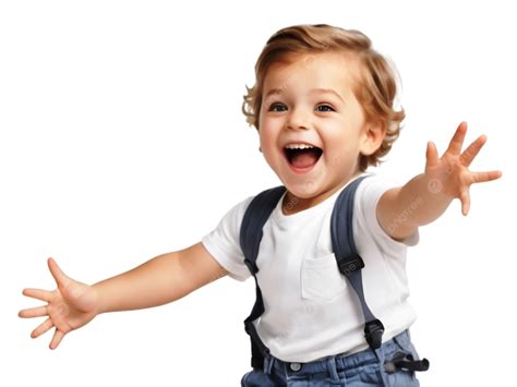 Foto de un niño feliz explorando el mundo mientras juega
