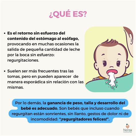 Infografía: Causas de la regurgitación en bebés (inmadurez, dieta líquida, sobrealimentación)