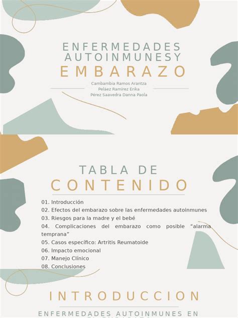 Esquema de las interacciones entre enfermedades autoinmunes y el embarazo
