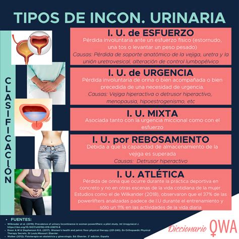 Infografía detallando los diferentes tipos de incontinencia urinaria en hombres