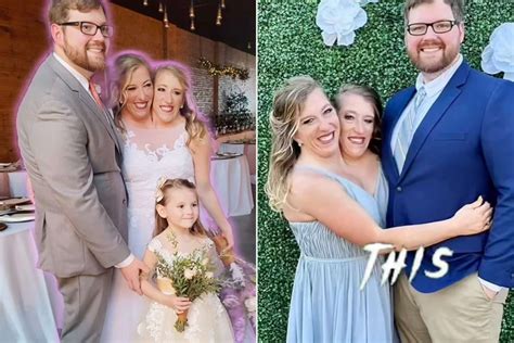 Foto de Abby y Brittany Hensel con el esposo de Abby, Josh Bowling