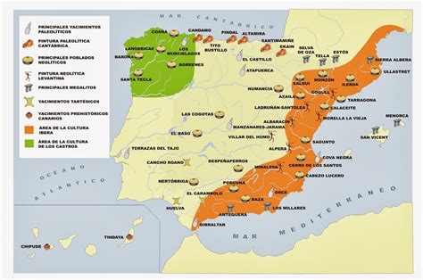mapa de las principales zonas de arte rupestre paleolítico en Europa