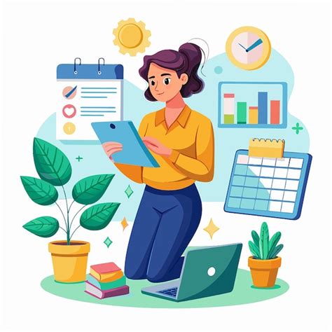 Ilustración de una persona planificando sus tareas diarias con enfoque en prioridades y evitando distracciones digitales.