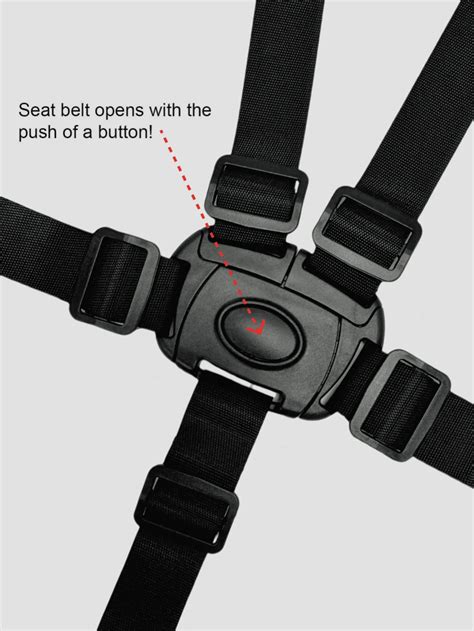 Detalle de asiento de silla de paseo con arnés de seguridad y acolchado suave