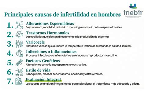 Esquema de las causas y tratamientos de la infertilidad de origen desconocido