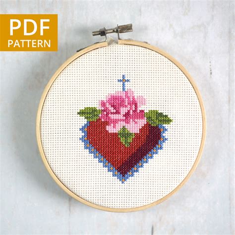 Patrón de corazón para bordar