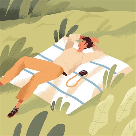 Ilustración de una persona relajándose mientras bebe una infusión de lavanda