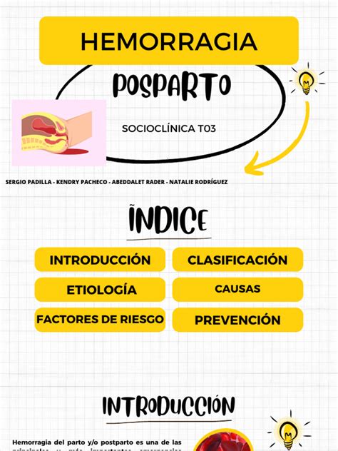 Infografía comparativa de las definiciones y clasificaciones de hemorragia posparto.