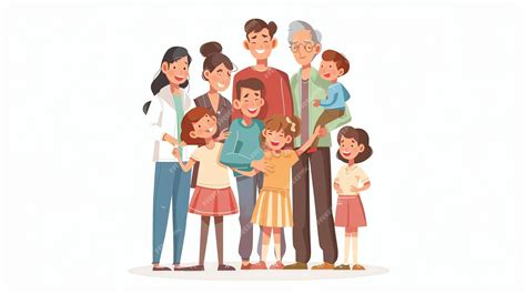ilustracion de padres e hijos de diferentes edades interactuando, simbolizando apoyo y guía