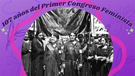 Foto de Alicia Millares interviniendo en un congreso o evento feminista.