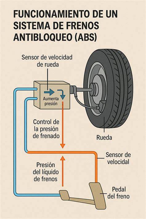 Diagrama de las ruedas y el sistema de frenado de una silla de paseo