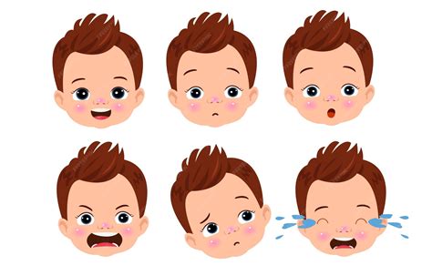 Bebé mostrando diferentes expresiones faciales