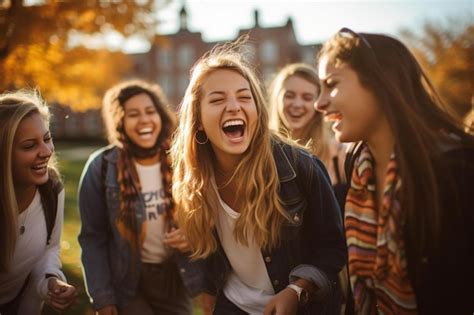 Grupo de chicas adolescentes riendo y viendo una película durante una pijamada en un ambiente acogedor
