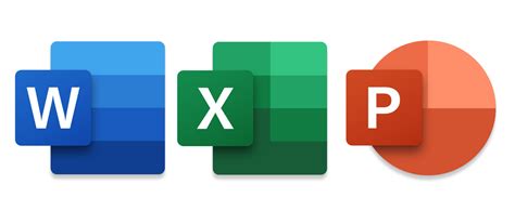 Iconos representando programas de ofimática: Word, Excel, PowerPoint.