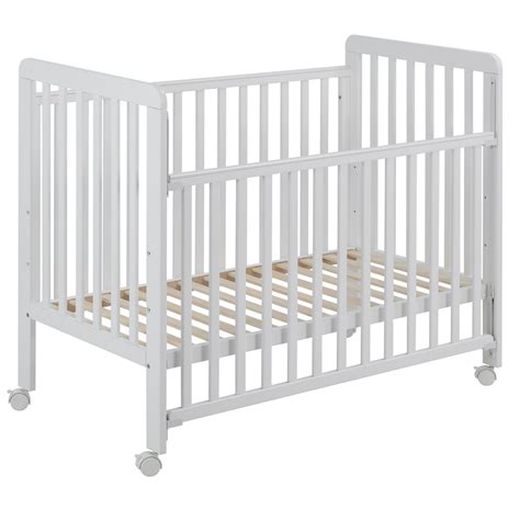 Cuna de madera de haya blanca con lateral abatible