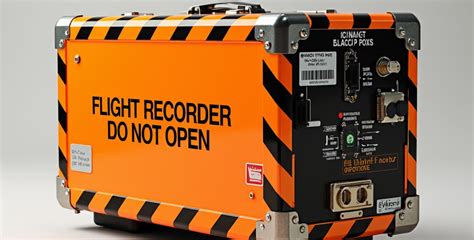 Imagen de una caja negra de avión, destacando su color naranja