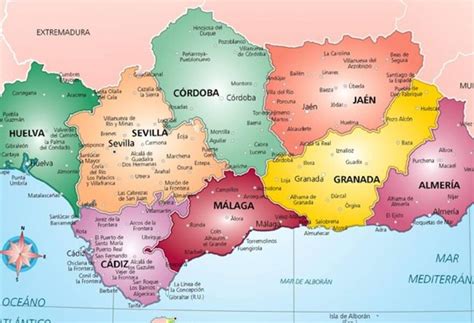 Mapa de Andalucía señalando la ubicación de centros de planificación familiar y hospitales que ofrecen servicios de interrupción voluntaria del embarazo.