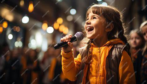 maestros actuando y cantando para niños en un evento escolar