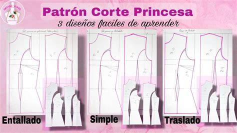 Diagrama de patrón de camisón con corte estilo princesa y línea de talle alta para embarazo