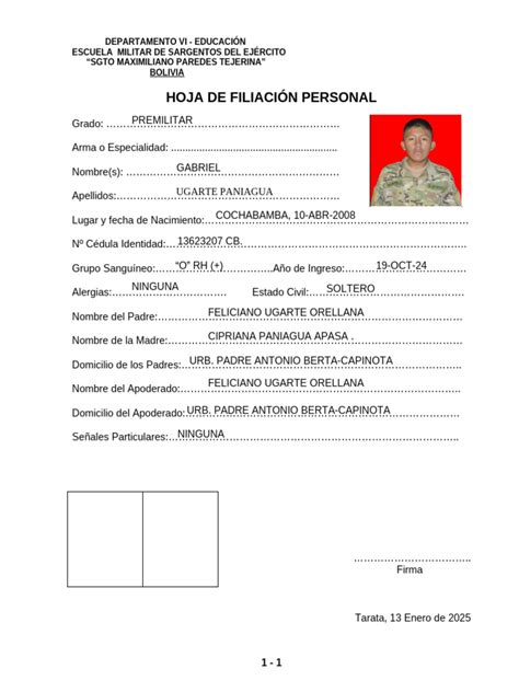 Extracto de la hoja de filiación del abuelo de Sánchez en la Legión