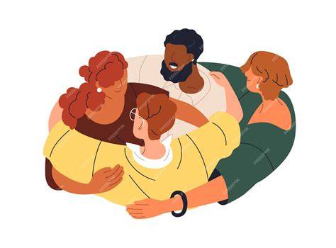 Ilustración de apoyo mutuo entre mujeres en duelo