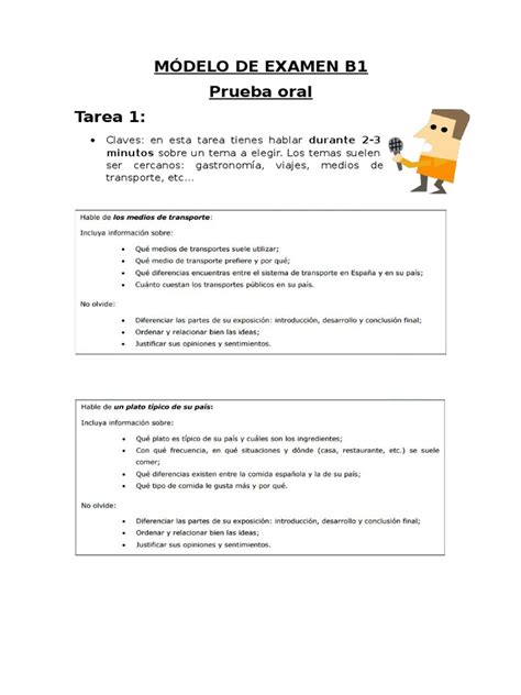 Infografía: Estructura y criterios de evaluación del examen oral B1 EOI
