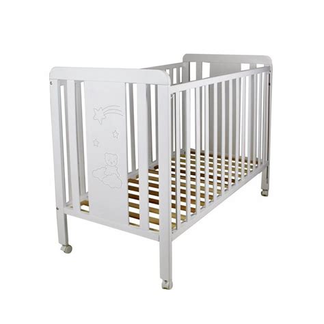 Ilustración de una cuna de colecho Osito en blanco con detalles infantiles
