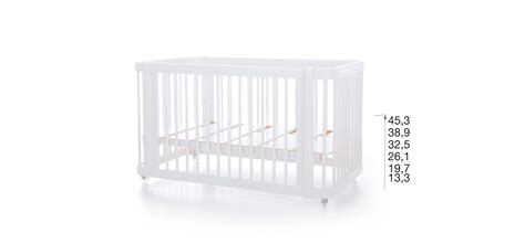 Infografía mostrando las diferentes alturas del somier de la cuna Osito