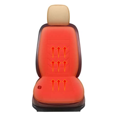 Imagen de la funda de asiento calefactable de Ultimate Speed conectada al encendedor del coche.