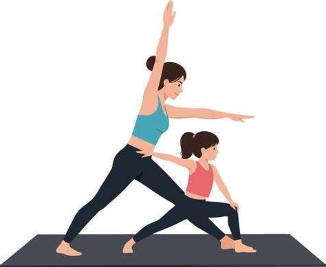 Ilustración de una madre practicando yoga suave en un entorno cómodo y relajado junto a su bebé