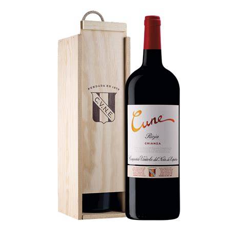 Botella Magnum de Cune Crianza en caja de madera