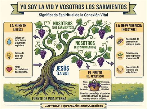 Representación de la vid y los sarmientos, simbolizando la unión con Cristo.